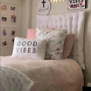 Dormify White Velvet Tufted Headboard Cushion